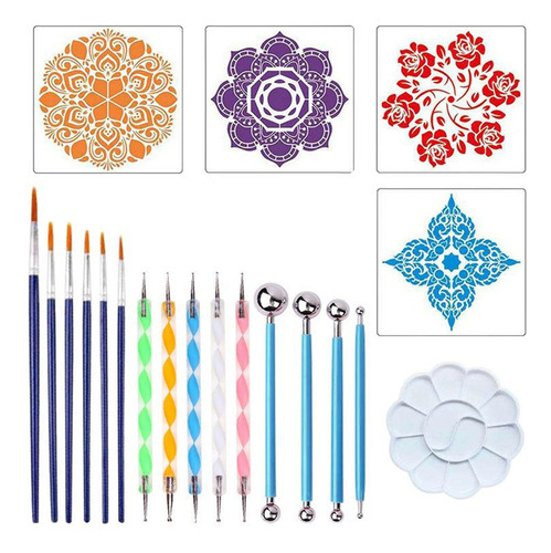 Mandala Dotting Tools Kit Pinceles Trabajo Hecho A Mano Rock