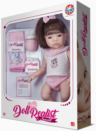 Boneca Doll Realista Com Cabelo Small Coleção - Sidnyl