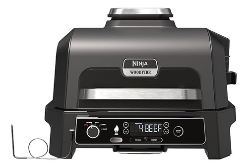 Parrilla Eléctrica Con Ahumador Woodfire Pro Xl Og850 Ninja Color Gris Oscuro