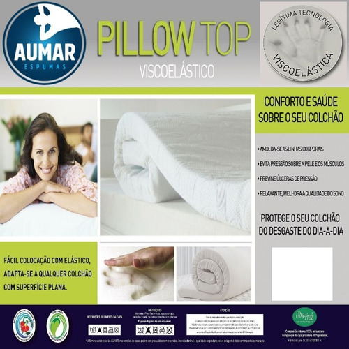 Pillow Top Viscoelástico Nasa Tradicional King 8cm - Aumar