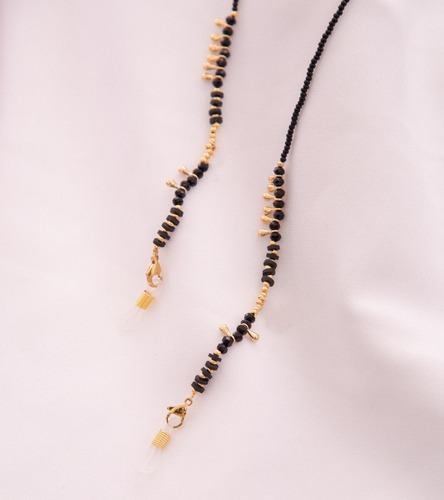 Imagen 2 de 3 de Strap Cadena Colgante Para Lentes Y Mascarilla Baño De Oro