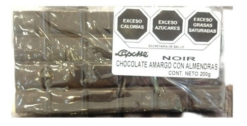 3 Tablillas Chocolate Amargo Con Almendra 200 Gr Cu Laposse 