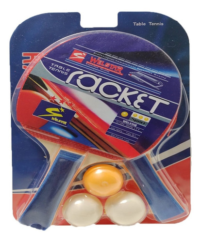 Set De Ping Pong 2 Paletas 3 Pelotas Juego Welstar Racket