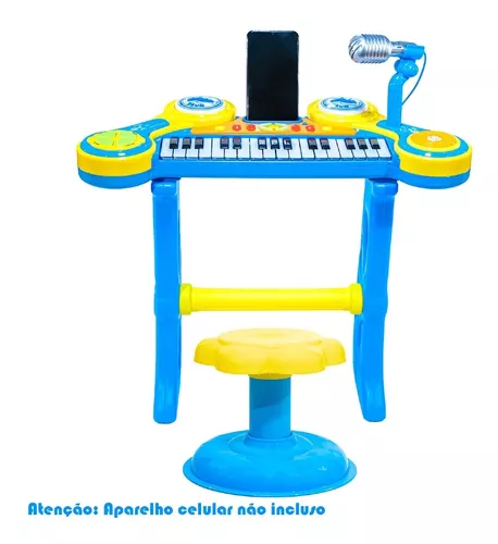 Teclado Musical Infantil con Microfone, Bruin música