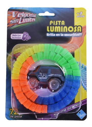 Pista Luminosa 72 Cm Brilla En La Oscuridad El Duende Azul Color Multicolor