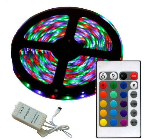 Rollo 5m Cinta Led 5050 Rgb Siliconada Aprueba Agua +control