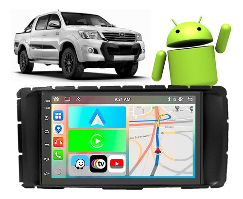 Kit Multimidia Android 7pol Hilux Srv 12-15 Carplay + Câmera
