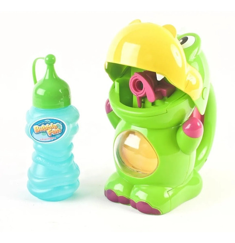 Imagen 3 de 5 de Burbujero Bubble Fun Dinosaurio Lanza Burbujas Frontal Edu