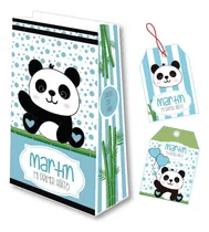 Comprar Kit Imprimible Personalizado Candy Bar Panda Celeste