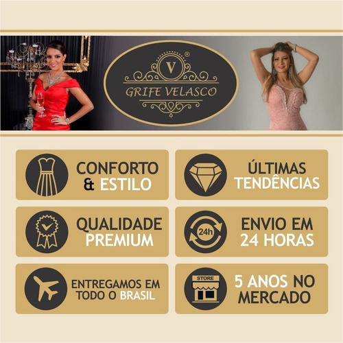 Imagem 7 de 7 de Vestidos Femininos Festa Longo Azul Serenity Madrinha Barato