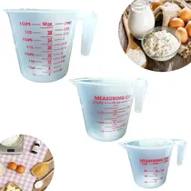 Comprar Set De 3 Jarras Medidoras De Plástico 1.5 Lt, 1 Lt, 1\u002F2 Lt