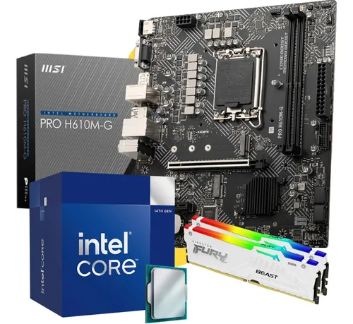 Combo Para Pc Intel Core I7 14700 H610 32gb Ddr5 + Gabinete