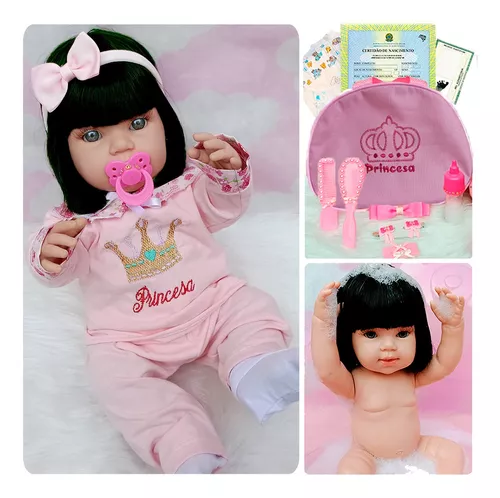 Bebê Reborn Boneca Realista Princesa 100% Silicone - Milk Brinquedos -  Boneca Reborn - Magazine Luiza