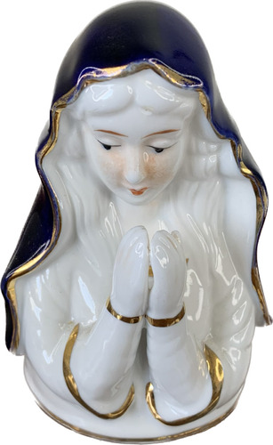 Busto Nossa Senhora Porcelana 10,5cm Bodas De Prata 25 Anos