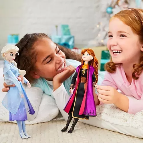 2 Bonecas Frozen, Ana E Elsa 30cm + 1 Pelúcia Olaf Musicais