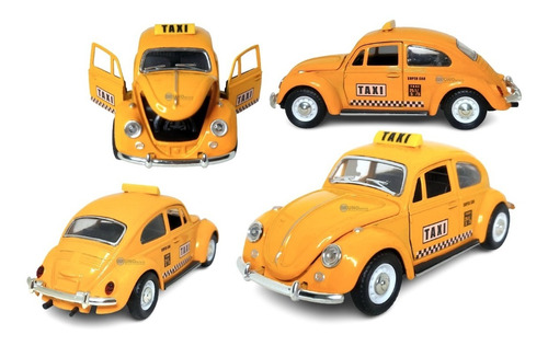 Miniatura Fusca Táxi 1/32 Carro Metal Coleção Volkswagen