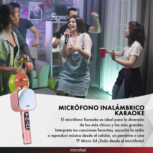 Imagen 4 de 10 de Micrófono Inalámbrico Karaoke Parlante Recargable Bluetooth