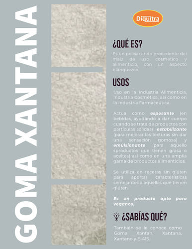 Goma Xantana Y Goma Guar 500 Gr C/u Alimenticio