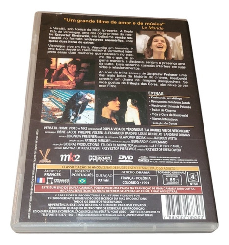 Dvd A Dupla Vida De Véronique Original Versátil (Usado)