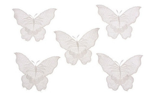 5 piezas de vestido de encaje con mariposas grabadas en relieve [u]