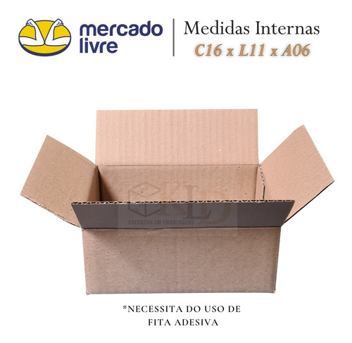 Imagem 6 de 8 de 100 Caixas De Papelão 16x11x6 Melhor Preço