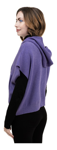 Poncho Capa Corto Chaleco Cerrado Tejido Suave Grueso Gorro