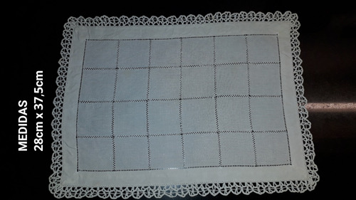 Imagen 1 de 4 de Antigua Carpeta Tela Vainillas Puntilla Crochet Leer