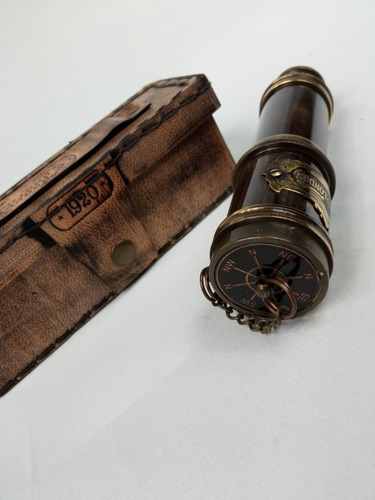 Telescopio Vintage Dollond London 1920 Con Funda De Cuero