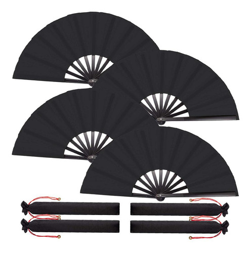 4pcs Ventilador Plegable Grande Chinease Japanese Kung Fu