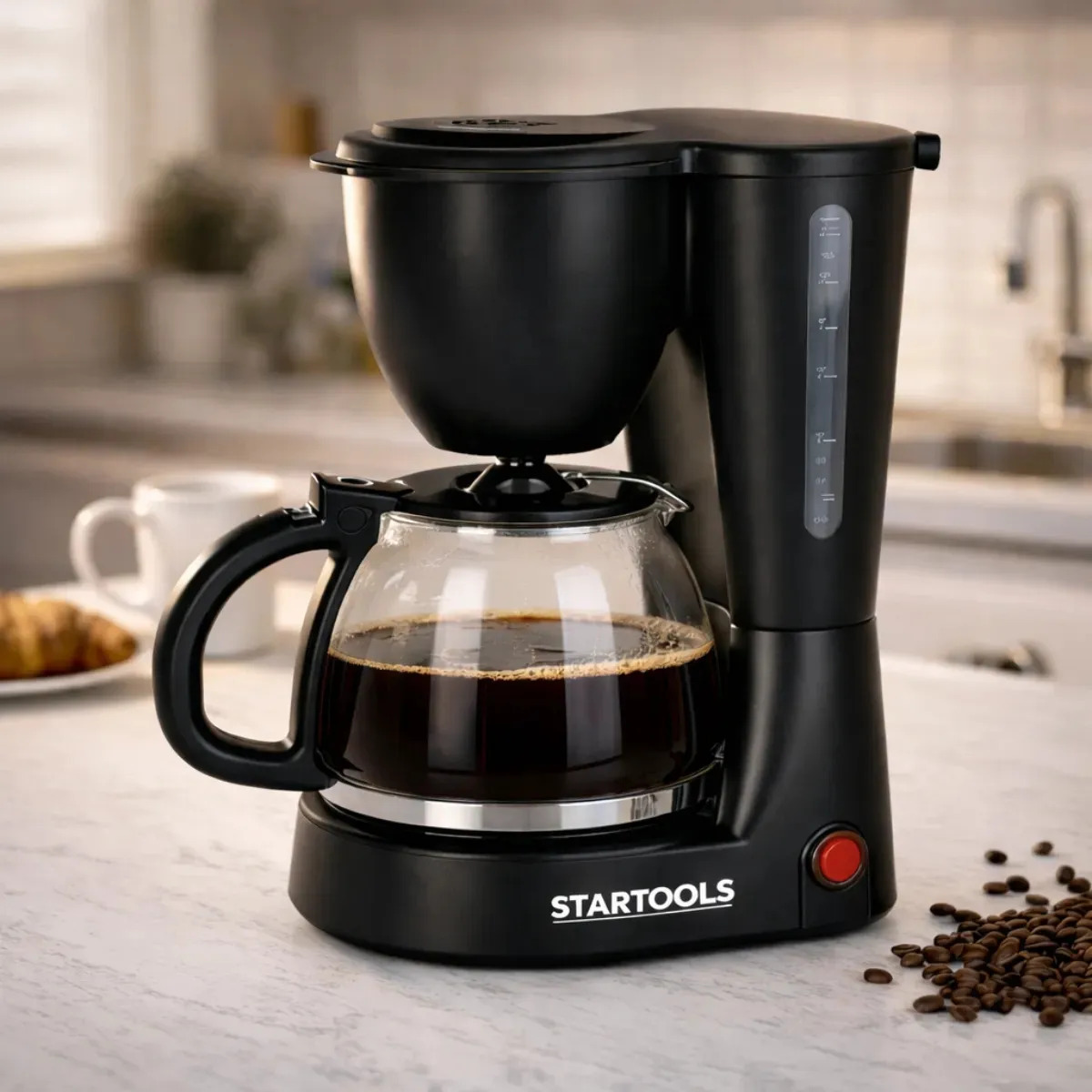 Cafeteira Elétrica 30 Xícaras Café Jarra Vidro Grande Cor Preta