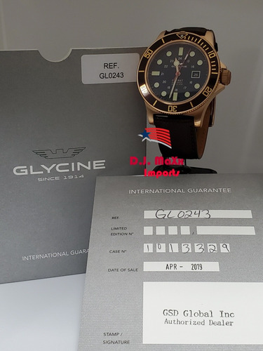 Relógio Glycine Combat Sub Automátic 48mm Bronze Novo