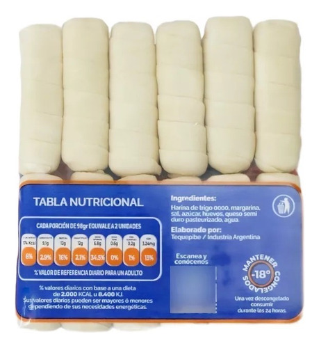 Tequeños Congelados Dedos Queso Tequepibe Nuevo Pack 12