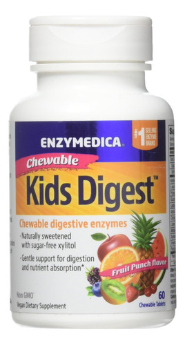 Enzymedica Kids Digest, Enzimas Digestivas Masticables, Sabo