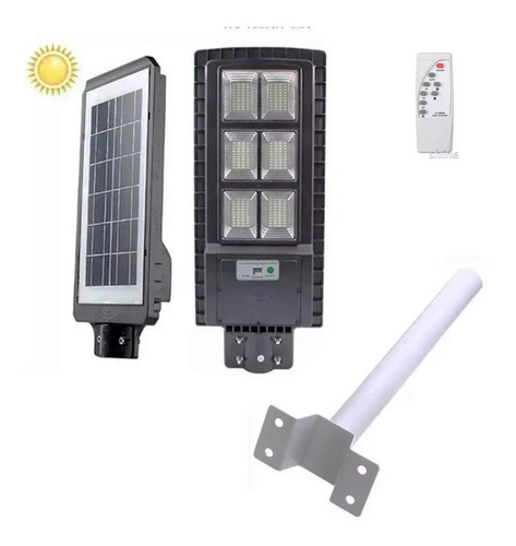 Foco Led Solar 200w Luminaria Panel Sensor + Soporte Om0011