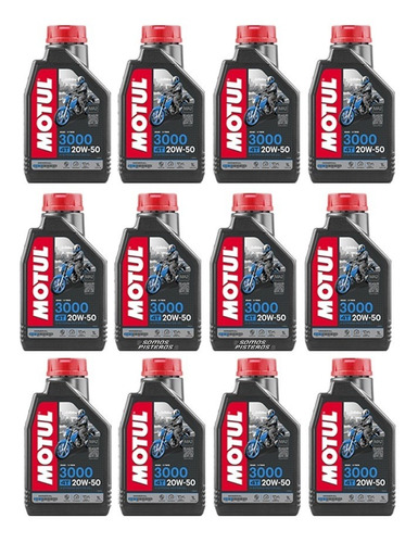 Caja 12 Pz Aceite Motul 3000 20w50 Pulsar Fz R6r R1 Gsxr Zx6