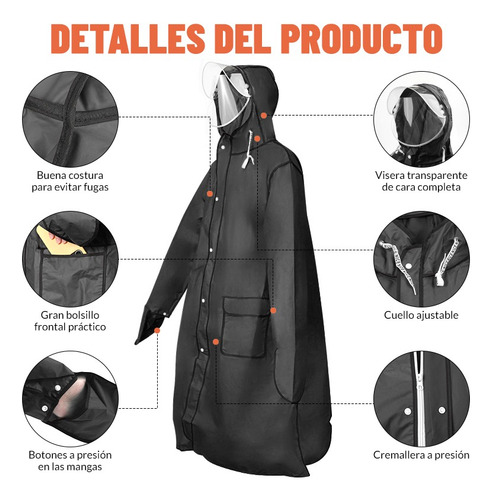 2pc Poncho Impermeable De Lluvia Con Capucha Reutilizable