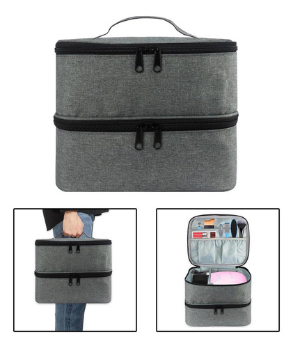 Kit De Maquillaje Bolsa De Cosmeticos Doble Capa Bolsa Mujer