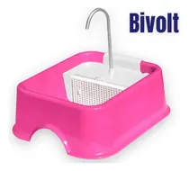 Comprar Bebedouro Para Cachorros E Gatos Fonte Com Água Corrente Joy Cor Rosa Quadrado Bivolt