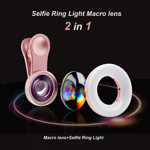 Lente Macro Para iPhone E Android Fotografia Vlog Com Luz