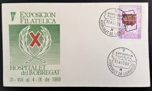 España, Sobre Expo Filatélica Hospital Llobregat 1968 L15329