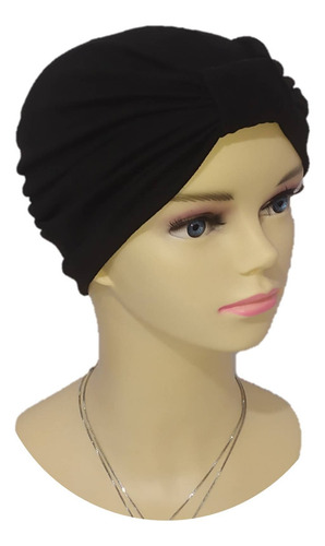 5 Turbantes Gorros Oncológicos Para Mujer Dama, Alopecia Color 5 Piezas En Negro