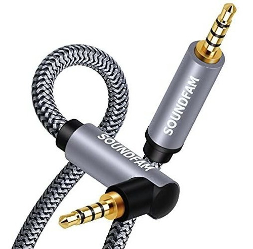 Cable De Audio Soundfam Trrs De 90 Grados 3.3 Ft -gris