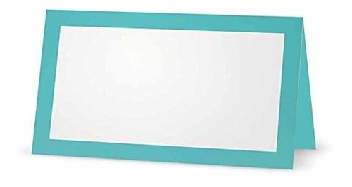 Misty Blue Place Cards Flat O Tent Style 10 O 50 Pack Blanco