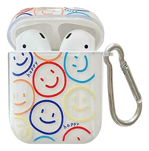 AirPods Case Cover, Cute Double Side Smiley Face Clear ...