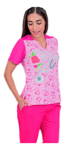 Conjunto Medico Scrub Quirurgico Dama Rosa Nutrióloga Medicc