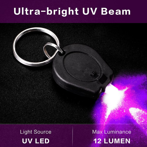 Llavero Linterna Uv De 395nm Con Luz Negra Para Detección