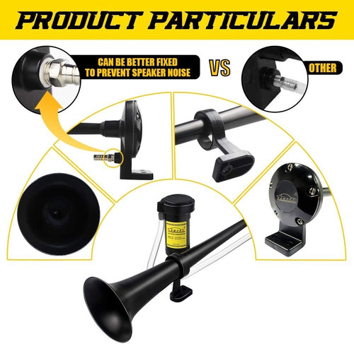Bocina Neumática Gampro, 12 V, 150 Db, 18 Pulgadas, Zinc Cro