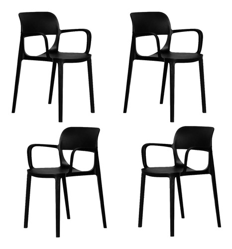 Silla Smile C/brazos Cocina Comedor Diseño Aunclick Pack X 4