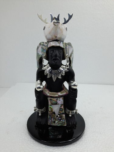 Guerrero Maya De Venado Con Obsidiana, Conchanacar Y Plata