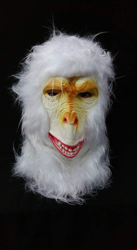 Mascara Gorila Mono Blanco Disfraz Halloween Teatro